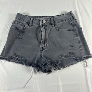 PacSun Women’s Charcoal Distressed High Rise Gestival Jean Shorts Size 26